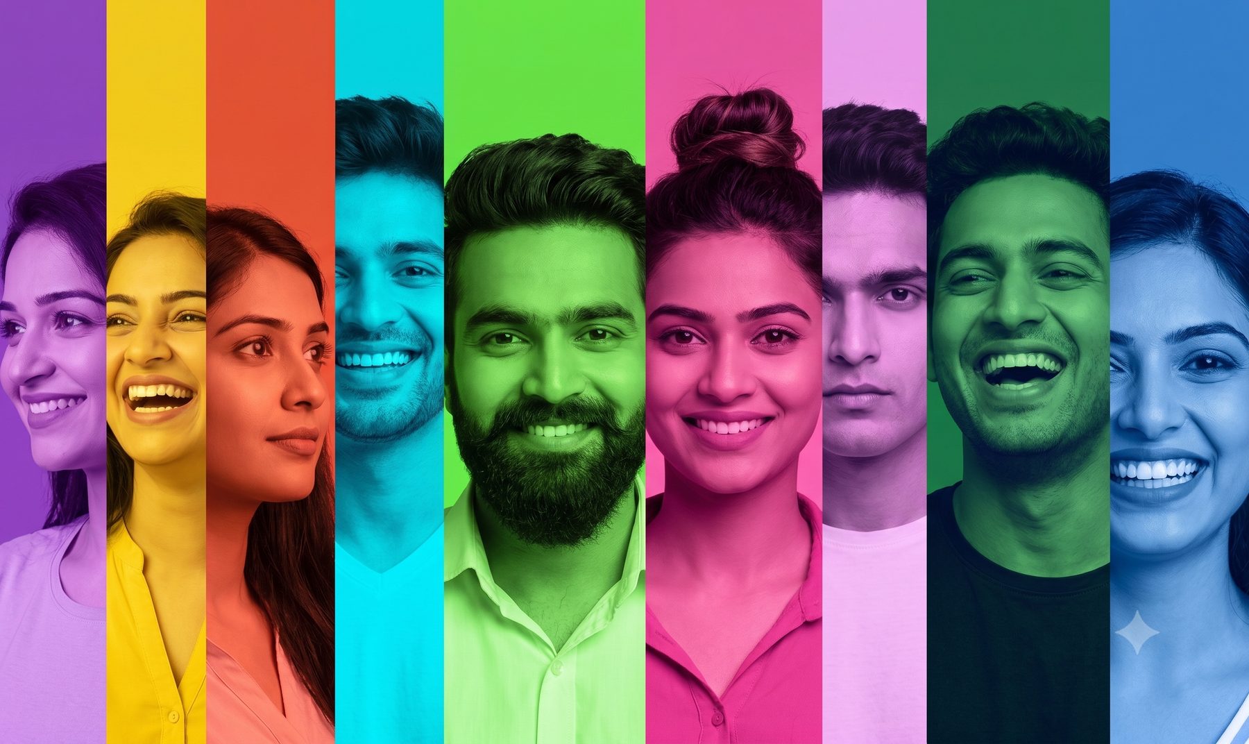 Diverse group of smiling professionals